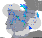 imagens da precipitação de Portugal 17:50 UTC