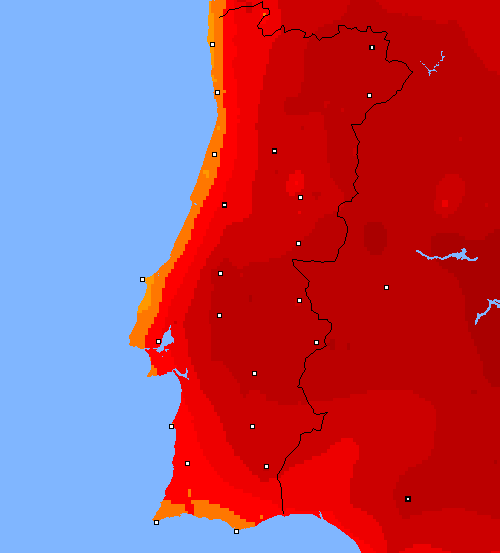 temp. m&aacute;x. Portugal
